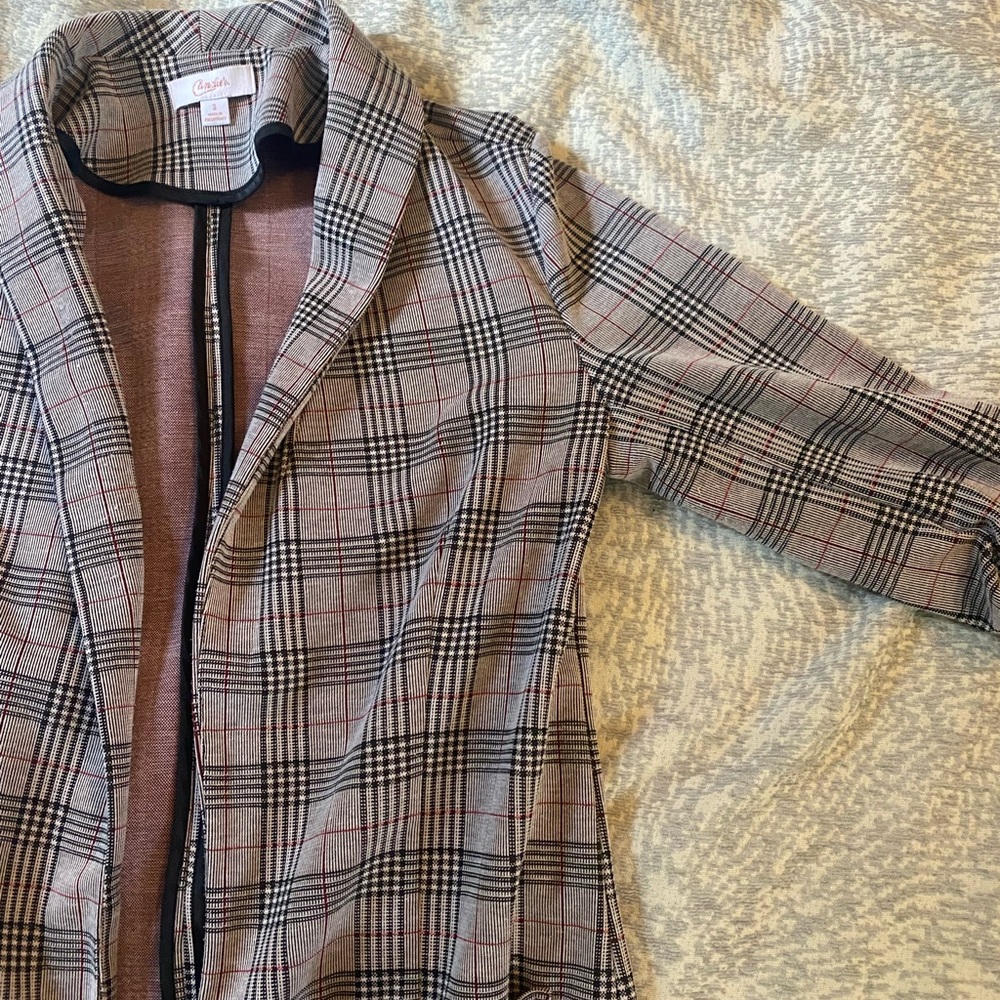 Pink and Black Casual Blazer